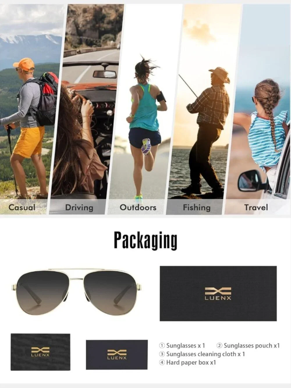 Polarized Aviator Sunglasses for Men & Women | UV400, Lightweight